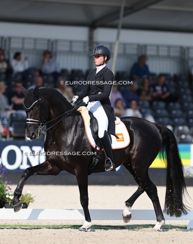 Isabell Werth's assistant rider, Lisa Wernitznig, on Winter-Schulze's Majestic Taonga