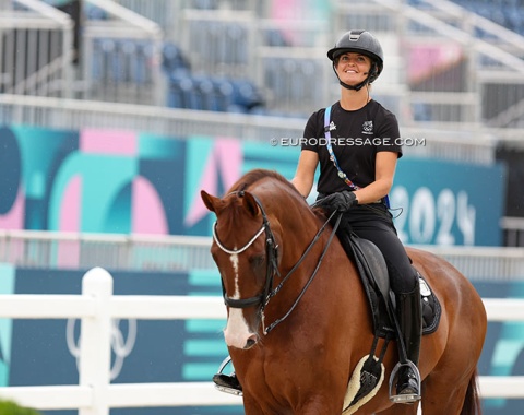 Living the dream: New Zealand's Melissa Galloway on Windermere J'Obei W. She also sold her horse after the Games. He made a winning show debut with Emma Lienert last week.