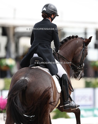 Karen Lipp on Infinity, who is bred by Dutch horse dealer Dirk Fiechter