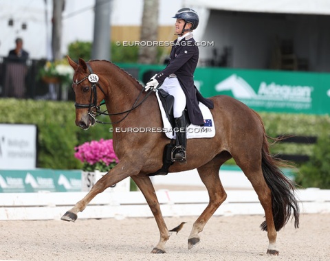 Australian Sally Lofting on the KWPN mare Gigi (by Apache x Farrington), who was owned by Spaniard Marc Amat as a youngster