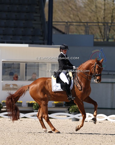 Senta Kirchhoff has taken over the ride on her husband Henri Ruoste's Campari (by Concetto x Silvio)
