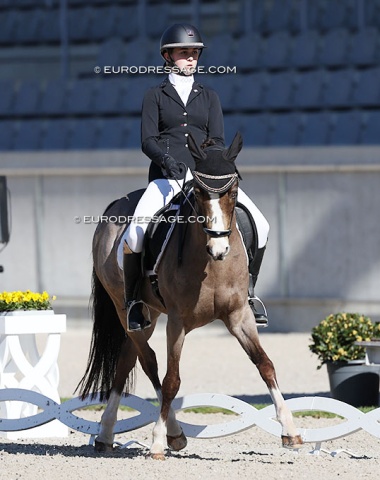 Dutch Nina Smeets on Dresscode Cocktail, who was formerly ridden by British junior rider Myles Graham