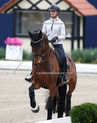 Jessica von Bredow-Werndl schooling Charlotte Dujardin's former ride Times Kismet, previously owned by Peter Belshaw
