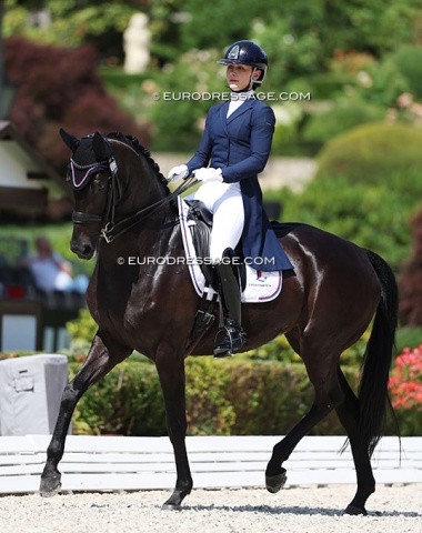 Liechtenstein's Leonie Guerra (granddaughter of Swiss Olympian Otto Hofer) on Galina (by Grey Flanell x Sir Donnerhall)