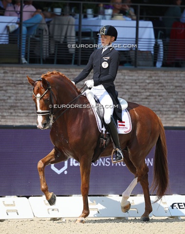 Austrian team newcomer Bettina Kendlbacher on the Austrian warmblood Broadmoar's Don Alfredo (by Destano x His Highness)