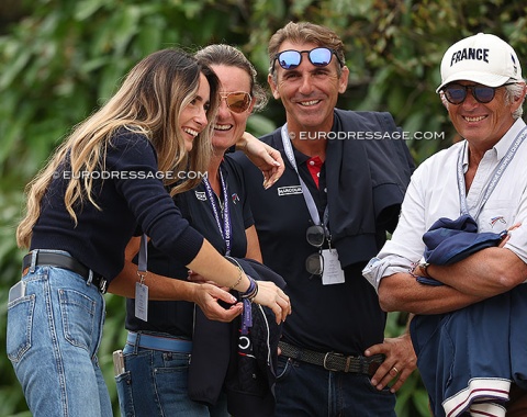 The Serre family (Mathilde Juglaret, Anne Sophie Serre, Arnaud Serre) and French FFE official Laurent Gallice