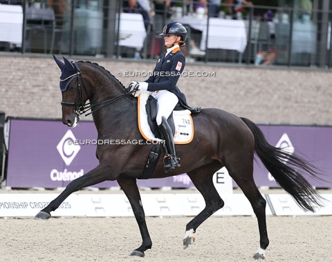 Marieke van der Putten and Zantana are a pair to watch for the future. The mare is super talented but so hot to trot. Too much tension in the Special.