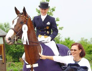 Isabell Werth and Richard Kimble win at the 2002 CDN Aubenhausen