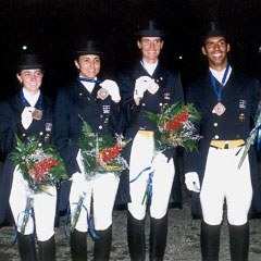 The Team of the Dominican Republic win team bronze at the 2002 Central American Games