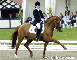 German pony team member Kristina Sprehe on Diddi Keeps Cool. They finished fourth individually