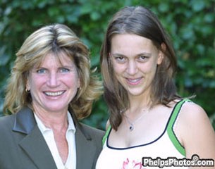 Mary Phelps and Astrid Appels at her University graduation party. Appels became valedictorian and graduated summa cum laude