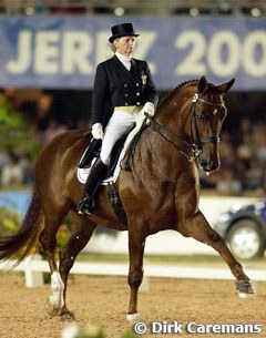 Debbie McDonald on Brentina at the 2002 World Equestrian Games in Jerez