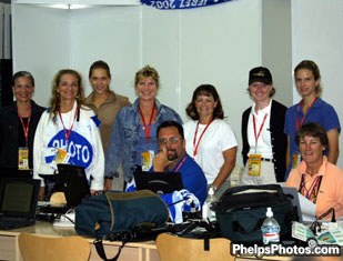 The American press at the 2002 World Equestrian Games, including Astrid Appels from Belgium