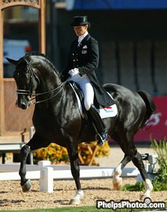 Coby van Baalen and Ferro at the 2002 World Equestrian Games :: Photo © Mary Phelps