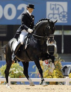 Coby van Baalen and Ferro at the 2002 World Equestrian Games :: Photo © Arnd Bronkhorst