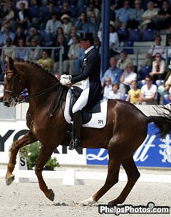 Ulla Salzgeber and Rusty at the 2003 CDIO Aachen :: Photo © Mary Phelps