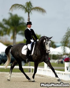 Jane Cleveland on Kavalier at the 2003 Palm Beach Dressage Derby :: Photo © Mary Phelps