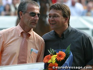 The proud breeder and owner of Lord Loxley: Hubert Savelberg and Josef Wilbers rejoice in the 2004 Bundeschampionate Title