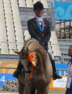 Lea Pearson on Blue Circle Boy at the 2004 Paralympics