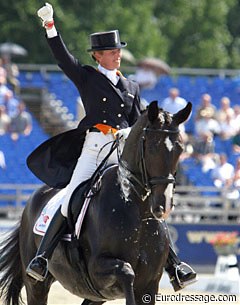 Anky van Grunsven and Salinero in a winning mood :: Photo © Astrid Appels - no reproduction allowed