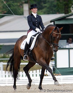 Susanne Hassler and Royal Prince at the 2005 World Young Horse Championships in Germany :: Photo © Astrid Appels