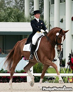 Michelle Gibson and Lex Barker at the 2006 Palm Beach Dressage Derby :: Photo © Mary Phelps