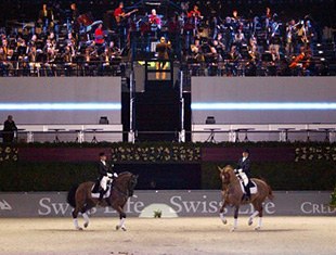 Simonne Staub and Marie Line Wettstein ride a Pas de Deux at the 2006 CSI Zurich