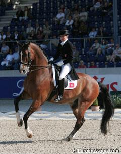 Swiss Elisabeth Eversfield-Koch aboard The Lion King, a horse previously shown by Rudolf Zeilinger