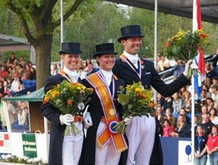 The 2008 Dutch Grand Prix Championship podium: Van Grunsven - Cornelissen - Minderhoud