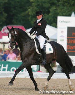Ulrike Prunthaller and the 5-year old Calaccio at the 2008 World Young Horse Championships in Verden :: Photo © Astrid Appels