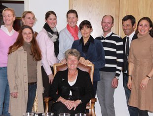 Kyra Kyrklund with many of current and past students; as well as husband Richard White (second from the right)