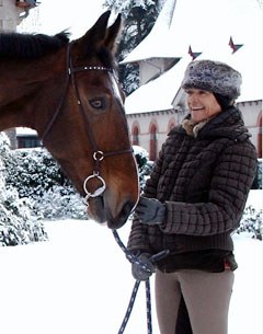 Constance Menard and her retired Grand Prix mare Lianca in December 2010