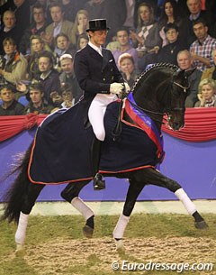 Johannes Augustin on the VTV-Dressage Stallion 2010, Licotus (by Likoto xx) :: Photo © Astrid Appels