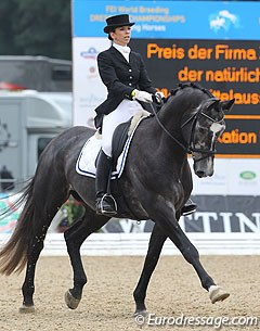 Dina Ellermann and Royal Pokemon at the 2010 World Young Horse Championships :: Photo © Astrid Appels