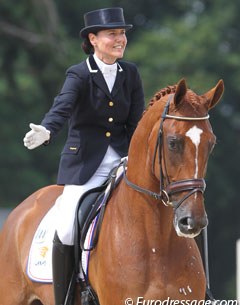 Christa Larmoyeur and Aston Martin NL at the 2010 World Young Horse Championships :: Photo © Astrid Appels