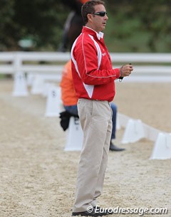 Robert Dover coaching the Canadians at the 2010 World Equestrian Games :: Photo © Astrid Appels