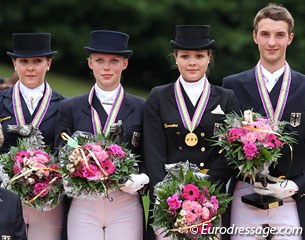 The 2011 German junior team gold medallists: Vivien Niemann, Pia Katharina Voigtländer, Lena Schütte, Jonas Schmitz-Heinen :: Photo © Astrid Appels