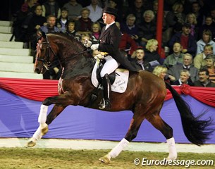 Hermann Burger on Florenciano (by Florencio x Havidoff). The spitting image of his sire with an equally fantastic canter. At the parade the 7-year old showed little collection in his gaits, though.