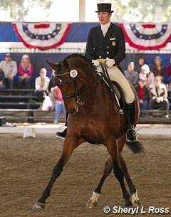 Kathleen Raine on the Hanoverian mare Breanna (by Brentano II)