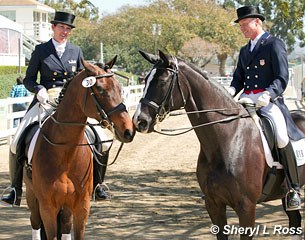 Kathleen Raine's Waku Waku and Jan Ebeling's Rosenzauber greet each other
