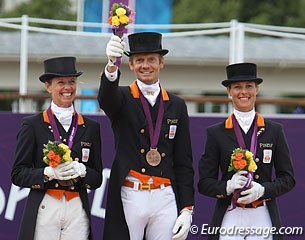 The bronze medal winning Dutch team: van Grunsven, Gal, Cornelissen