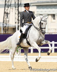Spanish Juan Manuel Munoz Diaz and Fuego performed their famous Spanish tuned kur but the sparkle that made them a legend at WEG was not there in London