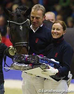Johannes and Ines Westendarp with their reserve licensing champion Sansibar (by Sir Donnerhall II x Don Schufro)