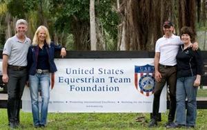 George Williams, Anne Gribbons, Steffen Peters and Betsy Juliano at the pre-olympic training session in Florida :: Photo © Brigitte Voelk