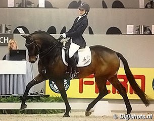 Chantal van Lanen and Arthur competing in a national class at the 2013 CDI-W 's Hertogenbosch :: Photo © Digishots.nl