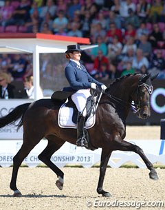 Claudia Fassaert and Donnerfee at the 2013 European Dressage Championships :: Photo © Astrid Appels