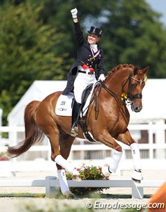 Cathrine Dufour and Atterupgaards Cassidy win the 2013 European Young Riders Championships in Compiegne, France :: Photo © Astrid Appels