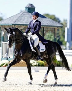 Emily Wagner and her American warmblood developing Grand Prix horse Wakeup :: Photo © Sue Stickle