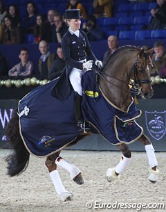 Helen Langehanenberg and Damon Hill win the CDI 5* Grand Prix at the 2013 CDI Mechelen :: Photo © Astrid Appels