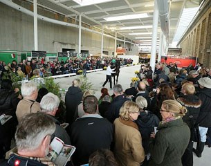 The inspection on hard surface under the covered roof of the Holstenhalle in Neumunster :: Photo © Stefan Lafrentz